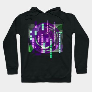 Geometric art electronic ciberpunk purple Hoodie